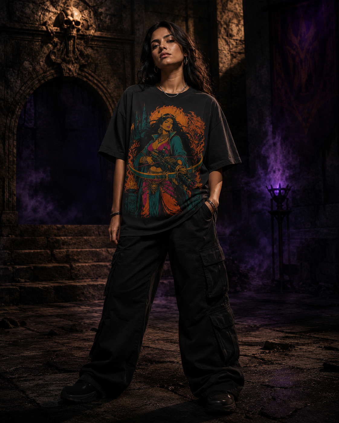 Kali Queen - Fire Empress of the Undrgrnd Heavyweight Oversized Graphic Tee