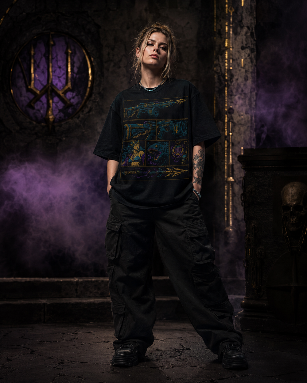 PoseiDawn Armory - Weapons of The Deep Heavyweight Oversized Graphic Tee