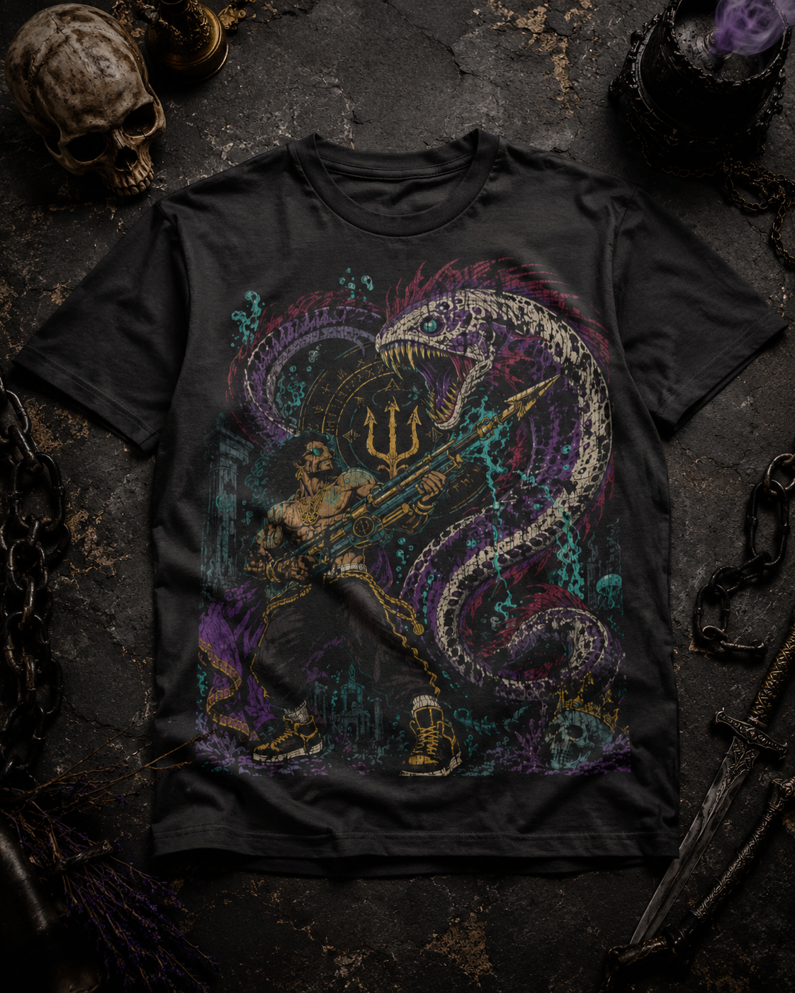 PoseiDon - The Don of The Deep Heavyweight Oversized Graphic Tee