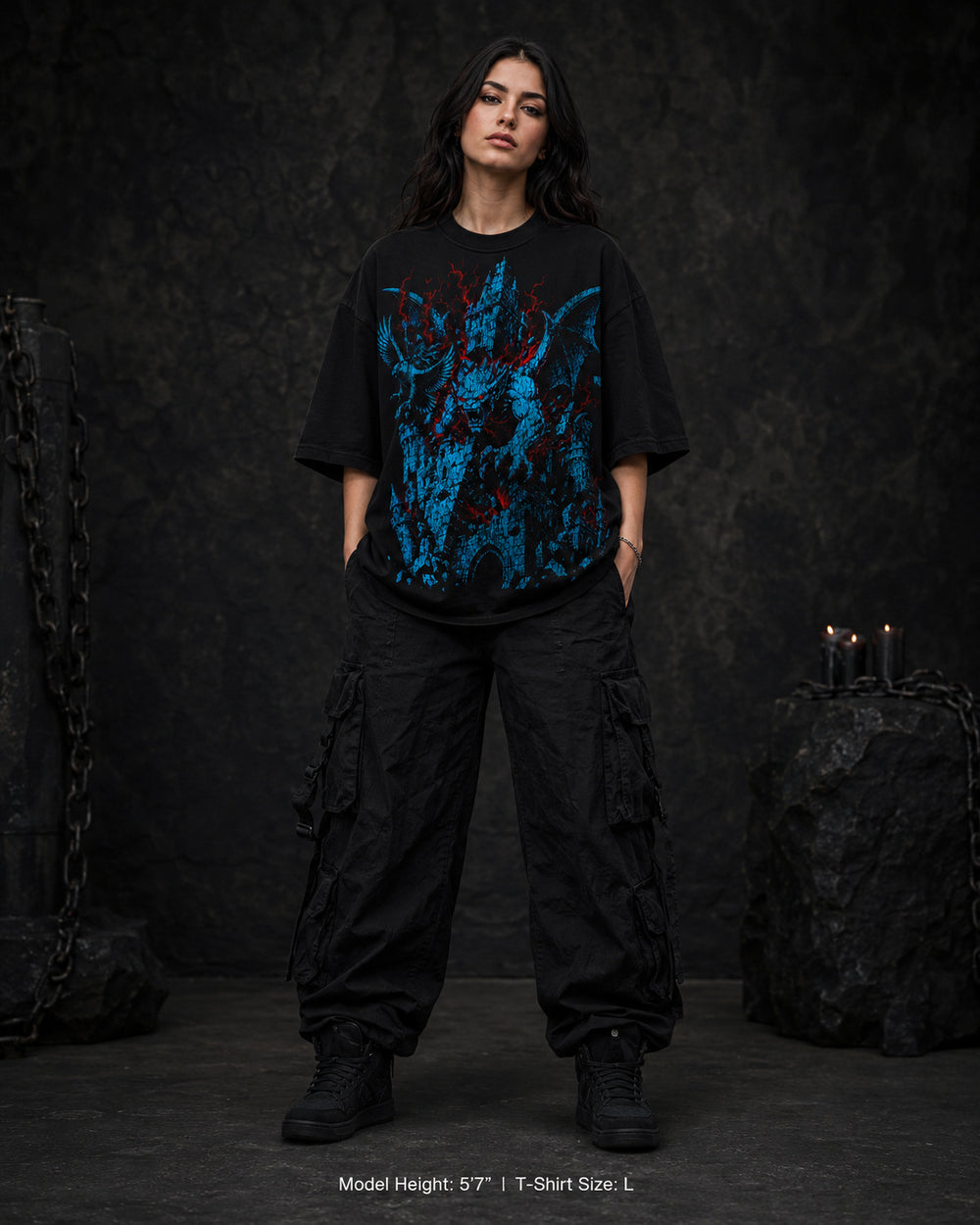 Gargoyle’s Wrath from Mythic Undrgrnd, a heavyweight oversized dark fantasy graphic tee.