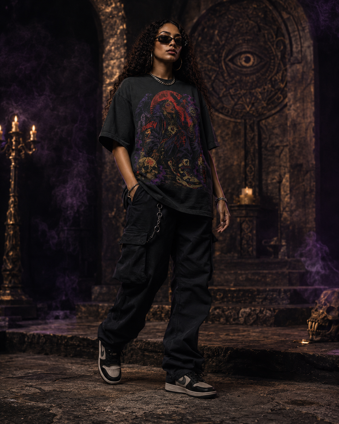 Raven Sorcerous worn by woman model